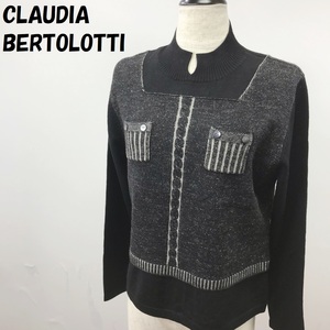 【人気】CLAUDIA BERTOLOTTI セーター ニット ウール100％ イタリー糸使用 新品タグ付き 美品 ブラック サイズF レディース/S928