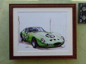 ■BOWイラスト額■フェラーリ250GTO『3505GT』■Ferrari額300■