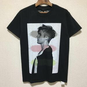 [即決古着]JUSTIN BIEBER/ジャスティン・ビーバー/公式ライセンスTシャツ/バンドT/ブラック/Right-on(ライトオン)製/ユニセックス/Sサイズ