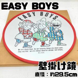  【美品】イージーボーイズ チェッカーズ 壁掛け鏡 昭和レトロ EASY BOYS 直径：約29.5cm インテリア（E1411）