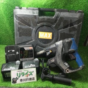 MAX PJ-R266(DB2)-B2C/40A 充電式ブラシレスハンマドリル バッテリー2個付き マックス【中古】 ※ケース塗りつぶし跡有/ケース一部割れ有り