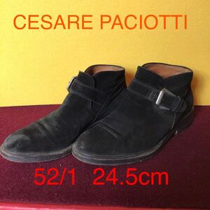 【売り切り!送料無料!】A-104CESARE PACIOTTI!52/1!24.5cm!スウェード!レザーブーツ!チャッカブーツ!ショートブーツ !レザーシューズ!中古!