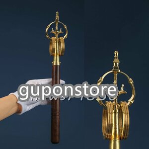 高品質極上品 錫杖 仏具 仏教美術 真鍮製 密教で使われる仏具 長さ36cm