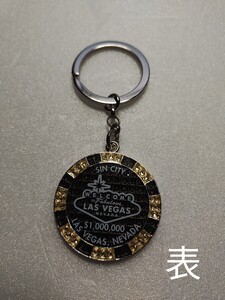 LV シン シティ グリッター ポーカーチップ キーチェーン　ラスベガス キーホルダー