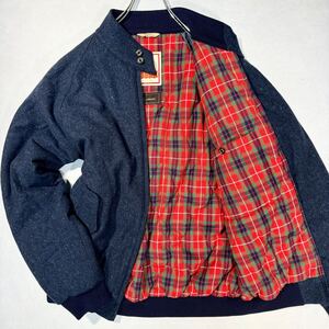 ● BARACUTA バラクータ●G-9 スイングトップ ハリントンジャケット ツイード イタリア生地 キルティング チェック メンズ ネイビー XL