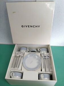 ● GIVANCY ジバンシー サロンセット カップ＆ソーサー ケーキ スイーツ 皿 プレート スプーン フォーク 25点セット ヌン活 未使用品 ④