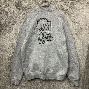 ◯ Munsingwear マンシングウェア ハーフジップスウェットシャツ サイズM 刺繍デザイン グレー コットン メンズ トップス 最落なし（100）