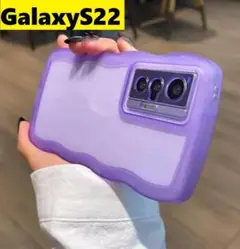 GalaxyS22 ウェーブエッジ なみなみ　可愛いケース　Galaxyケース紫