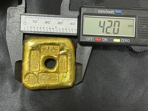 古銭　金貨　開運金塊 「金鳳祥 足赤」銘 美品 超激レア　金運パワー　縁起物　収蔵　開運金塊 金錠 金餅　インゴット風水UP置き物　約105g