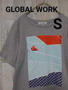 グローバルワーク　GLOBAL WORK Tシャツ　半袖　フロントプリント　Ｓ