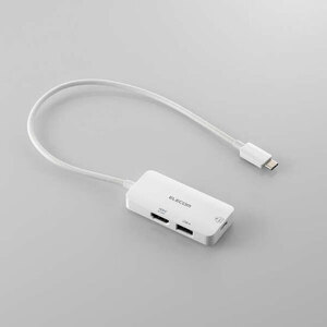 ELECOM エレコム USB Type-C ドッキングステーション 3in1充電＋映像出力 DST-C31WH ホワイト [管理:1000029529]