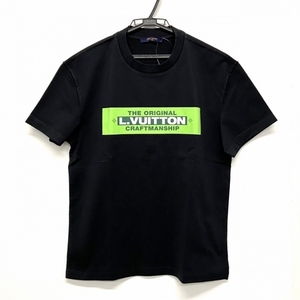 ルイヴィトン LOUIS VUITTON 半袖Tシャツ サイズS RM221 DT3 HMY61W 黒×グリーン×白 レディース クラフトマンシップロゴ/クルーネック