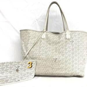 正規品◇GOYARD ゴヤール サンルイPM トートバッグ ホワイト ヘリーボーン プリント メンズ レディース ユニセックス