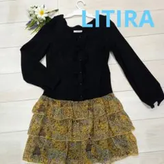 LITIRA　リティラ　ワンピース　膝上膝丈ワンピース　ティアード　花柄　フレア