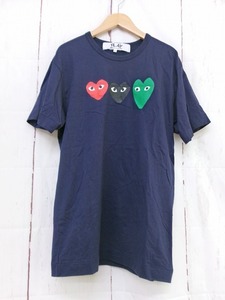 PLAY COMME des GARCONS プレイ コムデギャルソン 半袖Tシャツ カットソー ブルー 綿100% L AZ-T186 AD2018/3