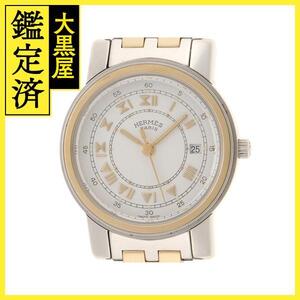 HERMES　エルメス　時計　キャリック　CA1.220　クォーツ　レディース　ホワイト　SS/GP　2148103766466【207】