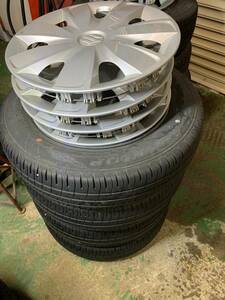 Y1048 165/70R14 81S DUNLOP ダンロップ ENASAVE EC204 2022年 PCD100 4H 4.5J 4本セット キャップ付き