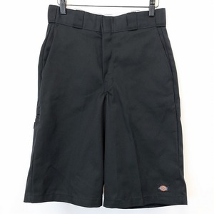 ディッキーズ Dickies チノショーツ ショートパンツ ハーフパンツ ロゴ ジップフライ ポリエステル×綿 28 ブラック系 黒系 メンズ 男性