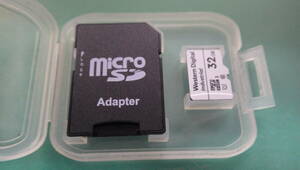 送料84円 Western Digital製 売切 中古　美品　1枚　microSDカード 32GB　ケース付　クイックフォーマット済　SDカードとしても可能