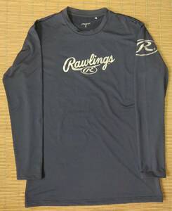 正規品　Rawlings ローリングス製～長袖シャツ/トレーニングシャツ/アンダーシャツ/練習/Tシャツ～ネイビー 長袖 高校 大学