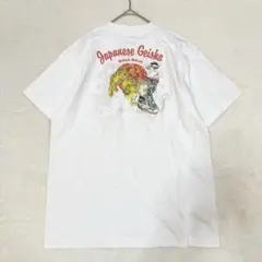 美品 むかしむかし 半袖Tシャツ ジャパニーズ芸者 M お土産 コットン