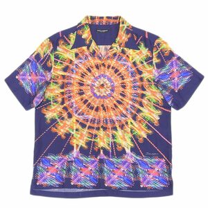 超美品 ドルチェ&ガッバーナ G5JM4T Kaleidoscope print カレイドスコープ シルク100% シャツ 41 L-XL 紳士 万華鏡 総柄 半袖