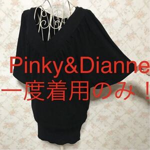 ★Pinky&Dianne/ピンキー&ダイアン★一度着用のみ★ハーフスリーブカットソー38(M.9号)トップス ブラック