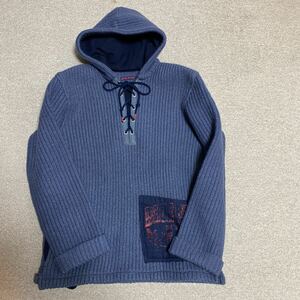  BLUE BLUE ニット プルオーバー パーカー 100%WOOL MADE IN JAPAN byハリウッドランチマーケット