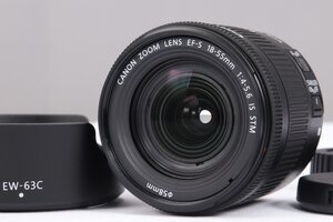 【 極美品 | 動作保証 】 Canon EF-S18-55mm F4-5.6 IS STM ブラック 【 互換レンズフード 追加付属 】