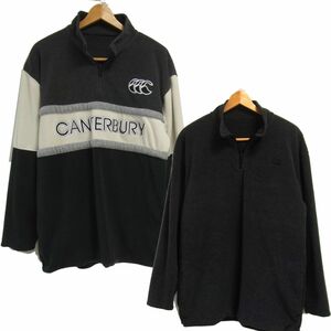 ☆CANTERBURY カンタベリー リバーシブル ハーフジップ プルオーバー フリースジャケット L メンズ 1円スタート