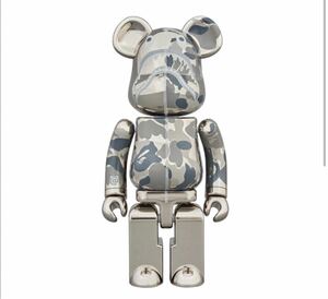 BAPE CAMO SHARK BE＠RBRICK 超合金　 silver シルバー ベイプ エイプ ベアブリック メディコムトイ