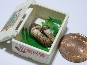 ★Q009☆ミニチュア　食べ物　まつたけ　 箱詰め☆リーメント　ふるさと産地直送便　広島県産　松茸　ドールハウス