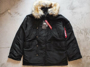 新品 Lサイズ アメリカ企画 ALPHA INDUSTRIES N-3B JACKET CORE SPEC BLACK アルファ ミリタリー ジャケット ブラック