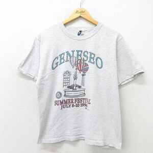 【50%OFF】L/古着 チャンピオン champion 半袖 ビンテージ Tシャツ メンズ 90s 気球 クルーネック 薄グレー 霜降り spe 23jun22 中古 5OF