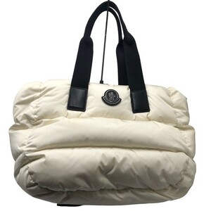 モンクレール MONCLER CARADOC バデットトート 5L00010 ホワイト×SV金具 ナイロン トートバッグ レディース 中古