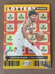 2022-23 Panini Contenders Optic Basktetball Lottery Ticket Gold /10 Sheadon Sharpe NBAカード