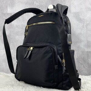 極美品 TUMI トゥミ カーソン バックパック リュック ビジネス ナイロン ファスナー A4 金具 ロゴ型押し 金具 ステッチ メンズ 黒 通勤 