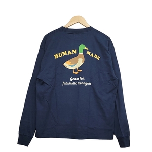 WC516 未使用 HUMAN MADE ヒューマンメイド 23AW GRAPHIC L/S T-SHIRT #3 長袖 Tシャツ Lサイズ ネイビー HM26CS006 ハート ダック