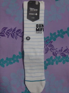 【未使用】★STANCE Dunder Mifflin EVERYDAY LIGHT Sox WHITE sizeL/スタンス ダンダー ミフリン カジュアルソックス ホワイト Lサイズ★