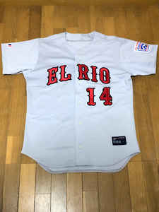 美品 ベースボールシャツ " EL RIO " メキシコ物 XL相当 ゲームシャツ グレー