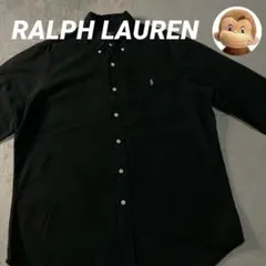 RALPHLAUREN BDShirt 刺繍ロゴ ワンポイント コットン 黒 L