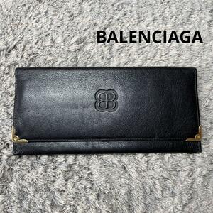 BALENCIAGA バレンシアガ 長財布 札入れ レザー ゴールド金具