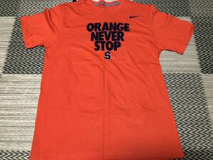 Nike Orange Never Stop シラキュース大 Tシャツ オレンジ USサイズL 新品