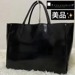 美品✨ステファノマーノ　ブリーフケース　トートバッグ　レザー　ブラック