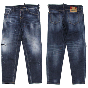 20AW ディースクエアード HOCKNEY JEAN ペイント デニム ジーンズ レディース 38 S72LB0355 DSQUARED2