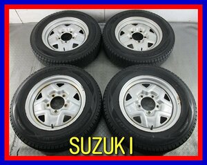 ■中古タイヤホイール■ SUZUKI スチールホイール 16インチ 5J +23 5H 139.7 DUNLOP SJ8 175/80R16 91Q ジムニー ST 激安 送料無料 J657