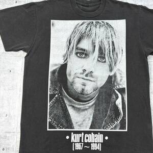 90s Kurt Cobain 追悼 メモリアル Tシャツ カートコバーン　　90年代 シングルステッチ NIRVANA ニルヴァーナ バンドT ビンテージ 柳10141