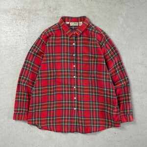 80~90年代 USA製 L.L.Bean エルエルビーン マドラスチェックシャツ ライトネルシャツ メンズL相当