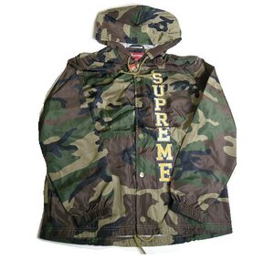 S■2017SS■Supremeシュプリーム■Vertical Logo Hooded Coaches JacketフーデッドコーチジャケットWOODLAND CAMOカモフラージュ/17SS/SS17