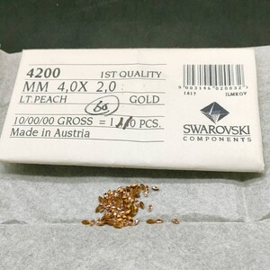 ☆ほぼ未使用 SWAROVSKI スワロフスキー ヴィンテージ ルース 4200 4×2 mm 10gross LT.PEACH ライトピーチ 裸石 グルーデコ R-485